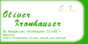 oliver kronhauser business card